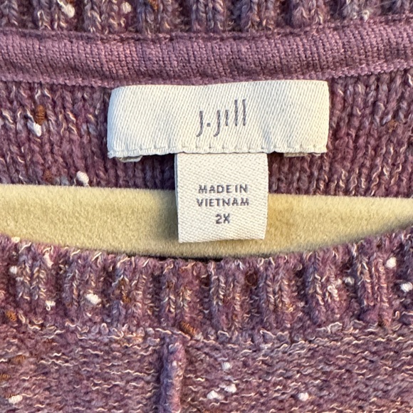 J. Jill Heathered Purple Crew Neck Sweater - Picture 2 of 6